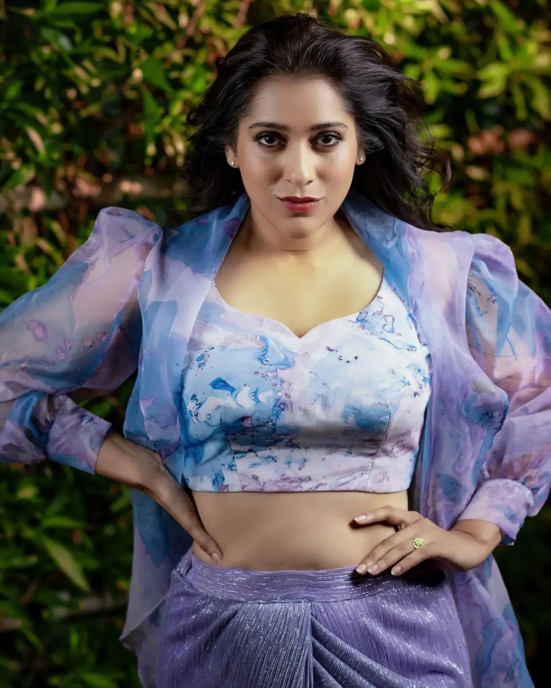 Rashmi Gautam Stills in Blue Lehenga Choli